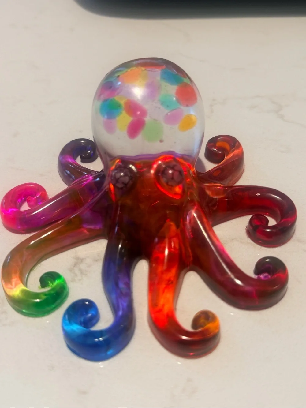 Multicolor Resin  Octopus Sculpture - Decorative Home Accent